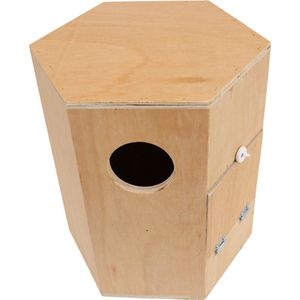 Broedblok valkparkiet 6 kant - Vogelhuisje - Nestkastje - Broedblokken voor parkieten - Nestkasten | vogelhuisjes - Nesten - Valkparkiet