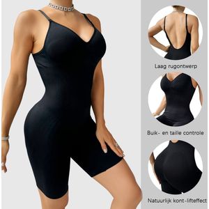 VIMOSE Corrigerende Body dames-U-vormige rug-corrigerend ondergoed dames-Borst samenbrengen-Onzichtbare body-Bodysuit zonder beugel-Verstelbare schouderbanden-Corrigerende body's-Corrigerend ondergoed buik dames-Shapewear-Zwart-S
