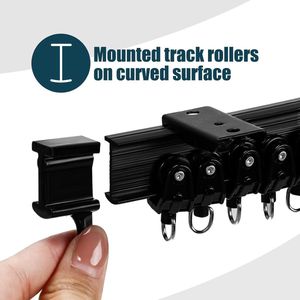 Candala - Gebogen Plafond - Gordijnrail - Zwart - 3 m