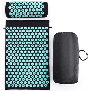Acupressuurmatset - Spijkermat met Spijkerkussen - Acupunctuur Kussen - Incl. Draagtas - Voor het verlichten van rugpijn, hoofd, nekpijn