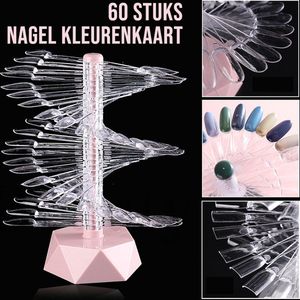 LaGloss® 60st Spiraal NagelKleurenkaart Roze - Ovaal - Waaier - Voor Manicure & Nagelstyling