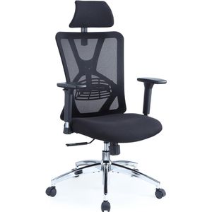 Bureaustoel Ergonomisch - 3D Metalen Armleuning - met Wieltjes - Bureau Stoel met Verstelbare Lendensteun - Hoogte & Diepte Verstelbaar - voor Gaming, Werk, School