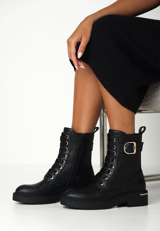 Mexx - Premium Kasia - Veterboots - Zwart
