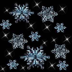 Kerstboomversiering sneeuwvlokken hanger 35 stuks - helder acryl kristal sneeuwvlokken decoratie kerstboom hanger (ijsblauw)