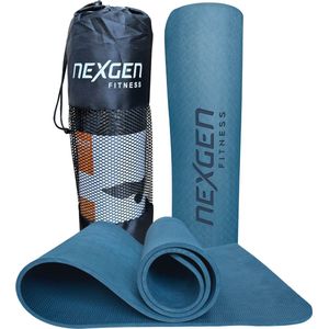 NexGen TPE Yogamat l Fitnessmat l Light Blue l 180 x 61 x 0,8 cm | Incl Draagtas