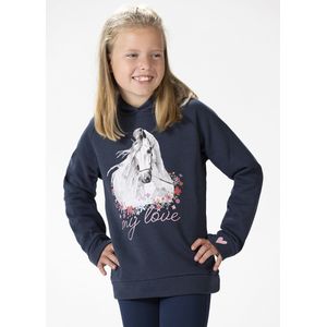 hoody sweater horse spirit blauw maat 134/140