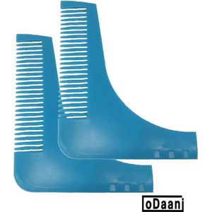 Beard Bro - Baardkam - 2 Stuks - Baardtrimmer - Baard Verzorging - Blauw - Baard styling - oDaani