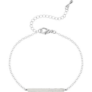 24/7 Jewelry Collection Vierkante Bar Armband - Geborsteld - Zilverkleurig