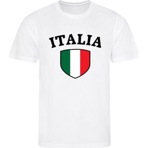 Italië - Italy - Italia - T-shirt Wit - Voetbalshirt - Maat: 146/152 (L) - 11-12 jaar - Landen shirts