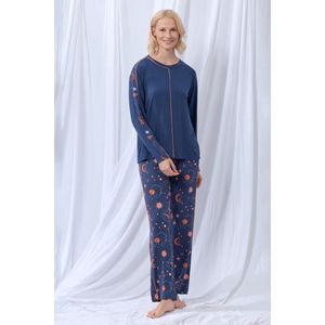 Lords & Lilies pyjama dames - donkerblauw - 252-50-XPA-Z/831 - maat M
