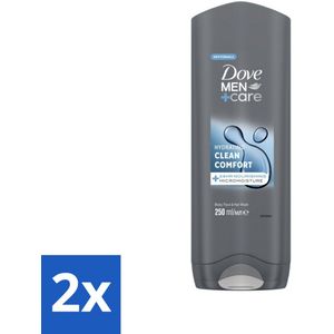 Dove - Douchegel - Men+ Care Clean Comfort - Comfort en verzorging - 250 ml - Voordeelverpakking - 2 stuks