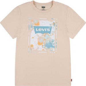 Levi´s ® Kids Splatter Box T-shirt Met Korte Mouwen Beige 16 Years Jongens