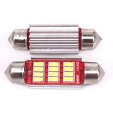Auto LEDlamp 2 stuks | LED festoon 42mm | 3-SMD xenon wit 6500K - heatsink | CAN-BUS 12 Volt