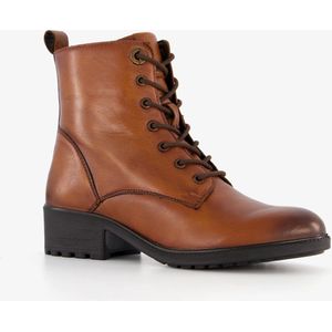 Hush Puppies leren dames veterboots cognac - Maat 37