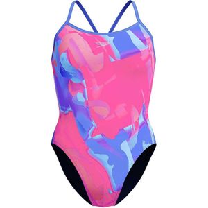 Speedo Placement Digital Turnback Zwemkleding Blauw,Roze UK 38 Vrouw