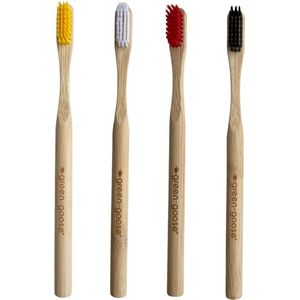bamboe tandenborstel - wit - medium - 4 stuks - 100% Mao bamboe - biologisch afbreekbaar