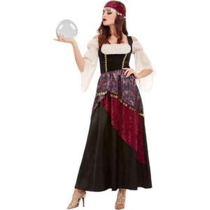 Smiffy's - Tovenaar & Tovenares & Waarzegster Kostuum - Waarzegster Zigeunerin Mooie Toekomst - Vrouw - Rood, Paars, Zwart - Large - Carnavalskleding - Verkleedkleding