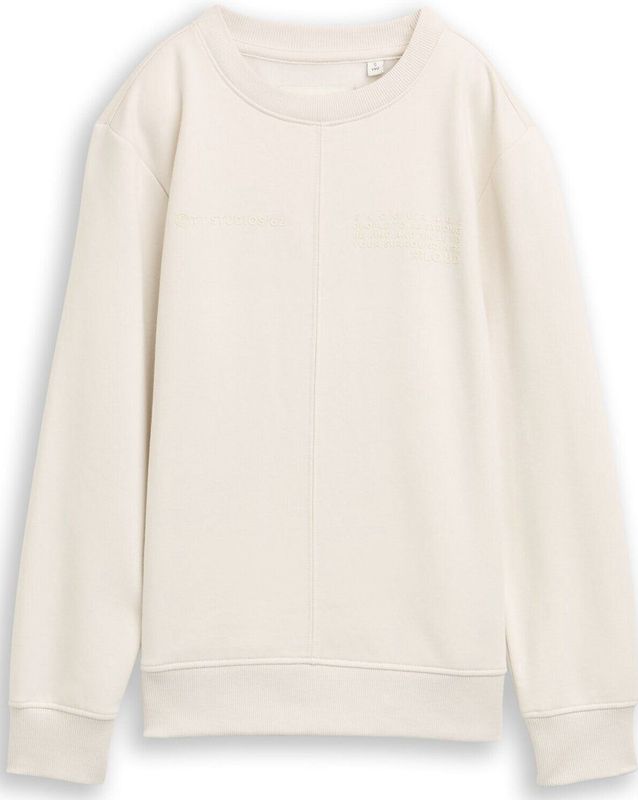 TOM TAILOR - Sweatshirt - Wit - Effen - Lange Mouw