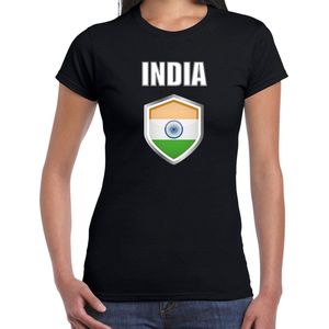 India landen t-shirt zwart dames - Indiaanse landen shirt / kleding - EK / WK / Olympische spelen India outfit S