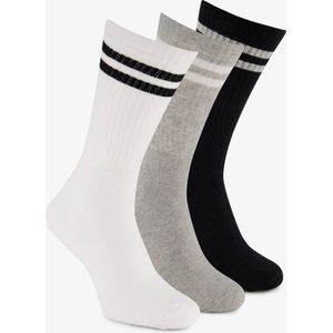 3 paar unisex sportsokken grijs zwart - Maat 43/46