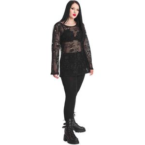 Banned - Bff Net Longsleeve top - S - Zwart