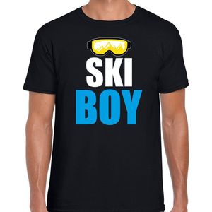 Apres ski t-shirt Ski Boy / sneeuw baas zwart  heren - Wintersport shirt - Foute apres ski outfit/ kleding/ verkleedkleding S