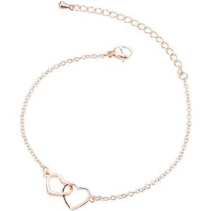 24/7 Jewelry Collection Hartjes Armband - Open - Dubbele hart - Rosé Goudkleurig