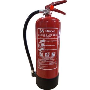 Poederblusser 6 kilo - poeder brandblusser - brandklasse ABC - Incl. wandbeugel en keuringssticker - Mexxo
