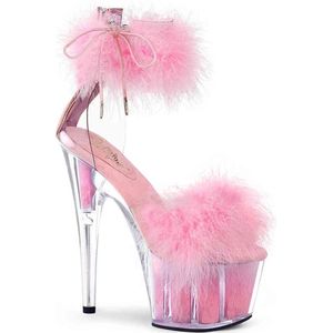 Pleaser - ADORE-724F Sandaal met enkelband, Paaldans schoenen - Paaldans schoenen - 45 Shoes - Roze/Wit