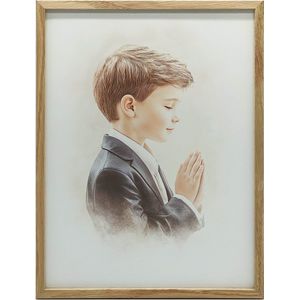 Souvenirs Van Eerste Heilige Communie Jongen Gouden Frame 40X50 Cm
