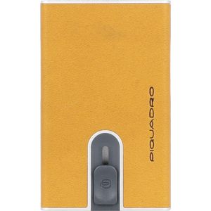 Piquadro Zwart Vierkant Creditcardetui RFID Leer 6 cm