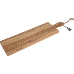Tapasplank - Borrelplank - Serveerplank - Kaasplank - Hapjesplank - Massief teakhout- Taspasplank hout- luxe cadeau - 57cm