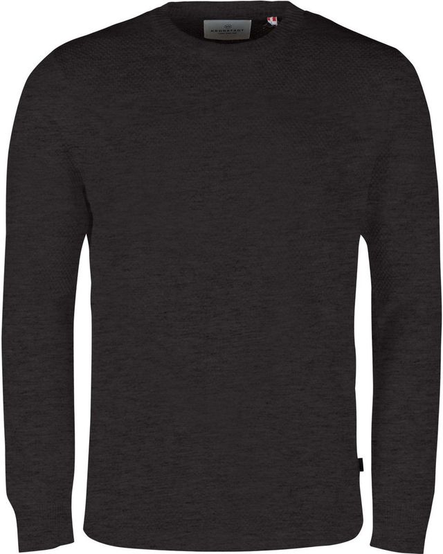 Kronstadt Hannes Sweatshirt ronde hals donkergrijs, Effen