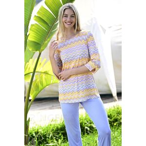 Bontgekleurde zigzag pyjama Ringella - Geel - Maat - 38