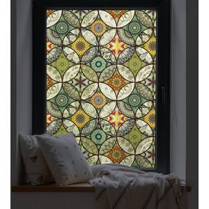 Decoratieve folie -45 x 200 cm -zelfklevend -Simple Fix Raamfolie - Verticaal -Raamfolie Glas in Lood - goede privacy -Raamfolie Window Privacy - Raamfolie Zelfklevend -Raamfolies Statisch -Anti inkijk - Eenvoudige montage - Glas in Lood Raamfolie