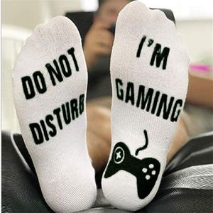 Game sokken met tekst ""Do not disturb, I'm gaming"" - Wit - Maat 38-42 - Cadeau voor gamers