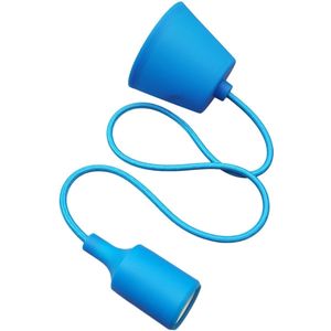 LED Hanglamp - Hangverlichting - E27 Fitting - Rond - Mat Blauw - Kunststof
