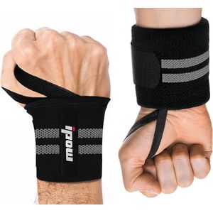 2-delige set polsbandage polssteun verstelbare ademende polsondersteuning voor sport, fitness en bodybuilding - zwart/grijs