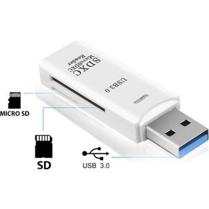SD Kaartlezer & Micro-SD - USB 3.0 - Wit - Apple Windows TV