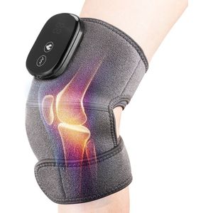 Verwarmende kniemassager, draadloze verwarmende kniestrook met vibratie, 5000mAh hoge capaciteit batterij, verwarmende kniestrook voor schouders, ellebogen en knieën, geschikt voor knie warmte en pijnverlichting