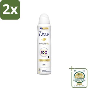 Dove - Deodorant - Spray Invisible Dry - Onzichtbare bescherming - 250 ml - Voordeelverpakking - 2 stuks - Onzezichtbaar - Zweetverwijdering