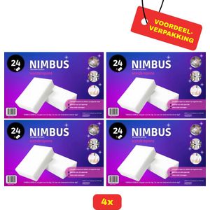 4x NIMBUS Wonderspons 4x 24 stuks - Melamine Spons - Extra Dik - Voordeelverpakking!