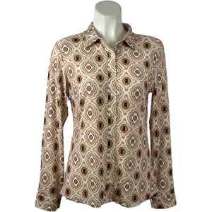 Angelle Milan - Mokka Blouse voor Dames - Travelstof - Ademend - Kreukherstellend - Duurzaam - in 5 maten!
