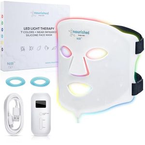 7-kleuren LED Gezichtsmasker met NIR - Rood en Blauw Lichttherapie voor Huidverjonging - 114 LEDs