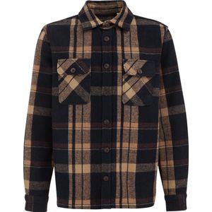 WE Fashion - Heren Regular Fit Overshirt - Donkerblauw - Met Ruit