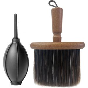 Koffieborstel met Houten Handvat en Rubber Luchtventilator - Perfect voor Koffieliefhebbers