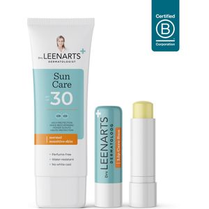 Zonnebrand voordeelset A – SPF30 Tube + Lipcare Sun SPF25