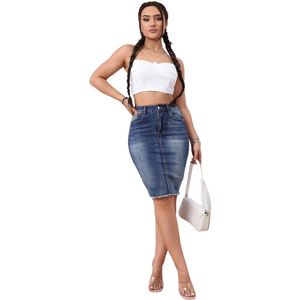 Bovista Spijkerrok - Rok - Jeansrok Dames - Denim - Spijkerjurk - M