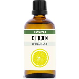 Puturals Citroen Olie 100% Biologisch - 100ml - Puur en Vegan - Citroen Etherische Olie voor Gezicht, Lichaam, Nagels en Aromatherapie
