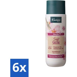 6 x Kneipp - Douchegel - Soft Skin - Amandelbloesem - 200 ml - Douchegel - Droge Huid - Gevoelige Huid - Verzorging - Amandelolie